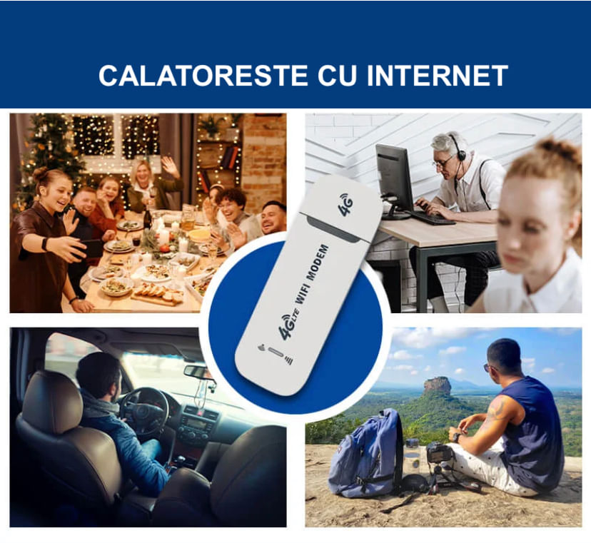 Router Wireless pentru cartela SIM, Modem USB, Alb Mat, Portabil, Conexiune Multipla, 150 MB - 2 | YEO
