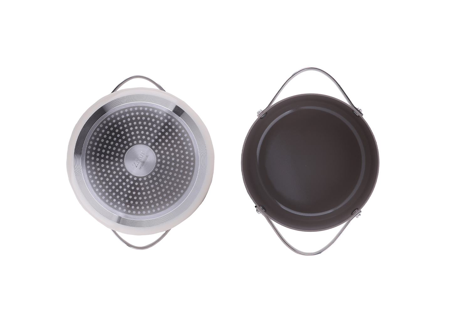 Oala Zilan ZLN0873 din 5 straturi de material, 24 cm diametru, manere nituite din otel inoxidabil — imaginea 3