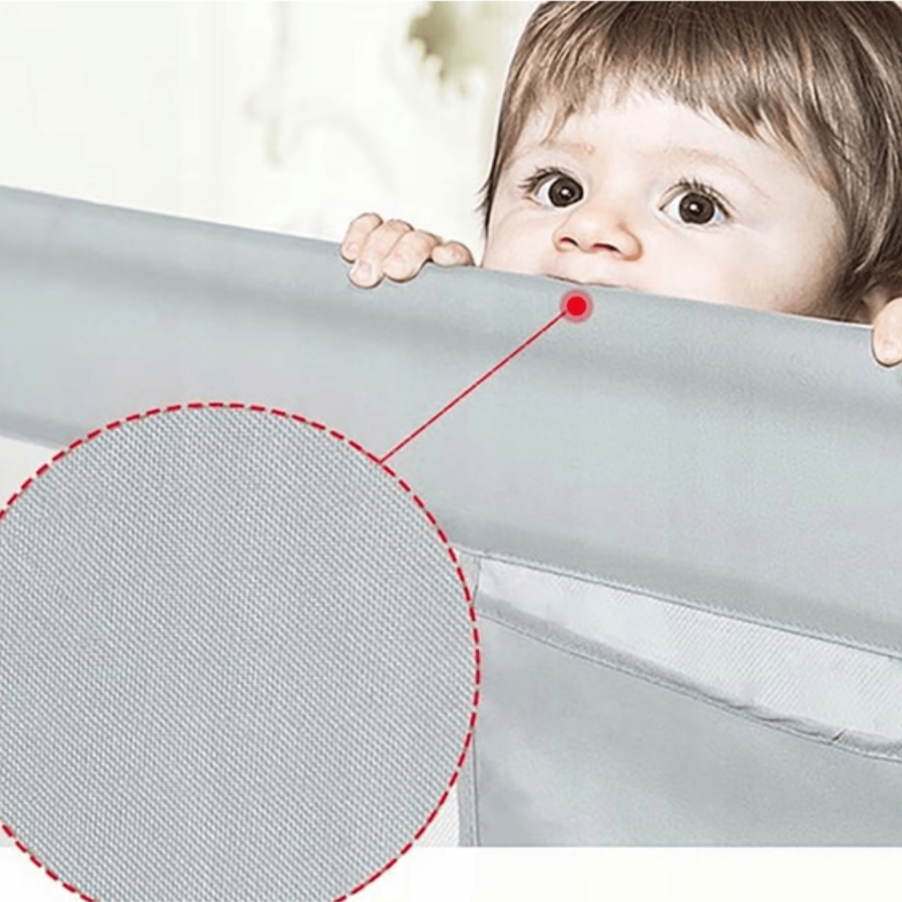 Bariera protectie pat HappyKID culisanta XXL 200 cm Baby Bear, inaltime reglabila 68-98 cm