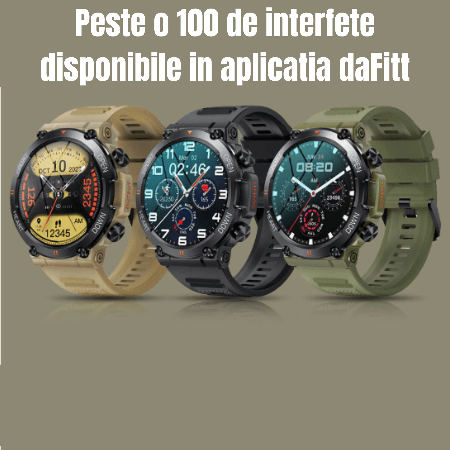 Ceas Military Smartwatch RoHS™ WATCH Apel Bluetooth,Ultra Smooth Touch Dynamic Visual,Anti-Impact Body,Gorilla Glass - 1 | YEO