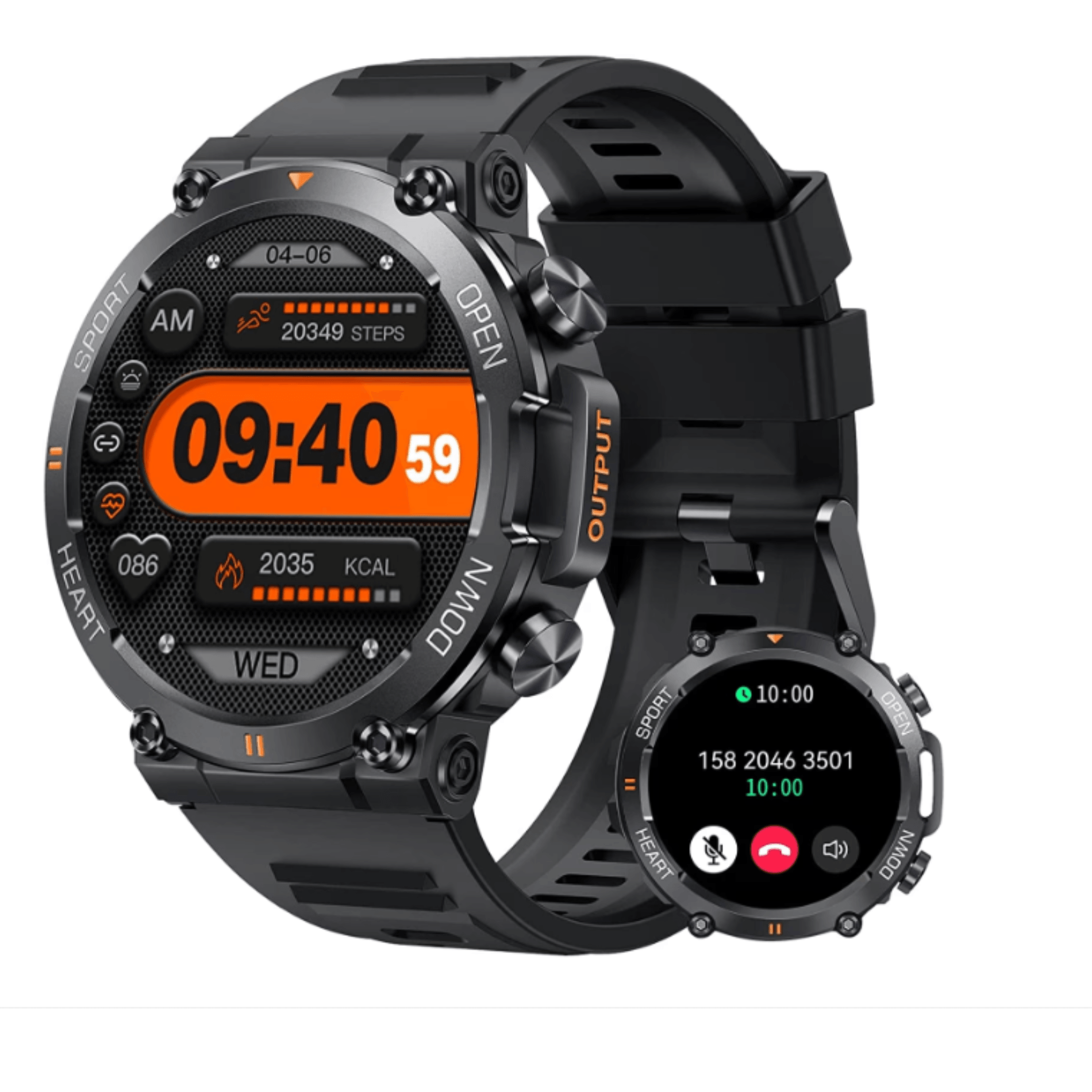 Ceas Military Smartwatch RoHS™ WATCH Apel Bluetooth,Ultra Smooth Touch Dynamic Visual,Anti-Impact Body,Gorilla Glass - 3 | YEO