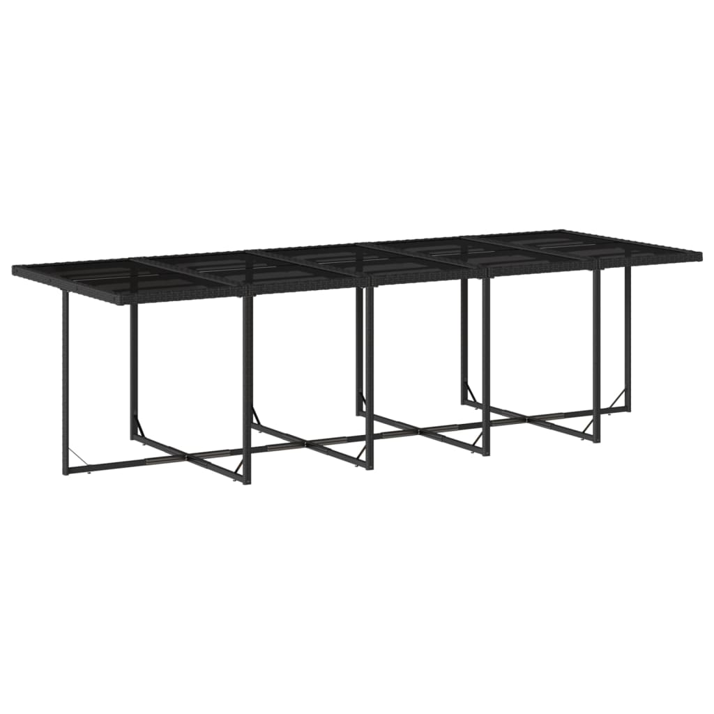 Set mobilier de exterior cu perne, 11 piese, negru, poliratan — imaginea 4