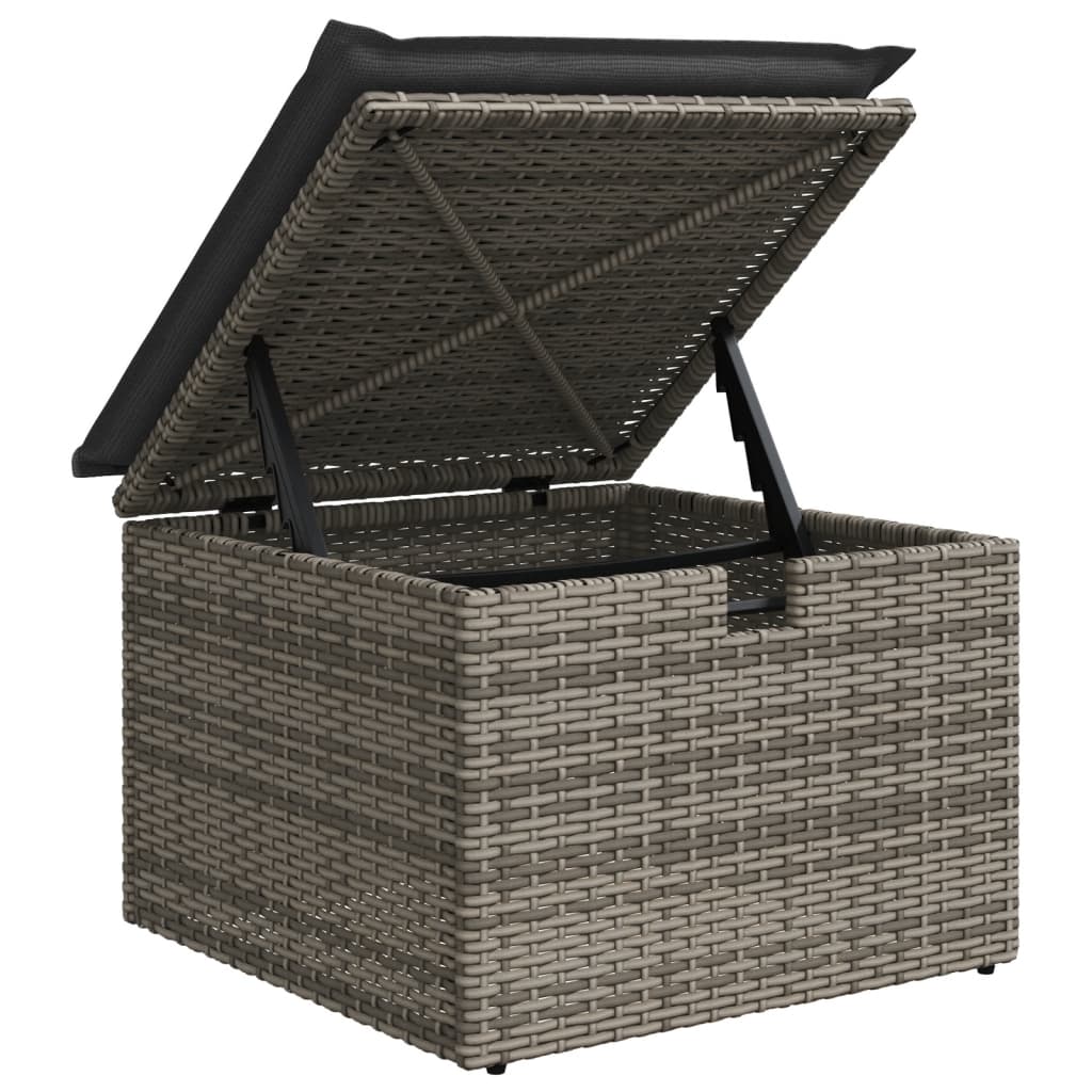 Set canapele de gradina cu perne, 8 piese, gri, poliratan — imaginea 8