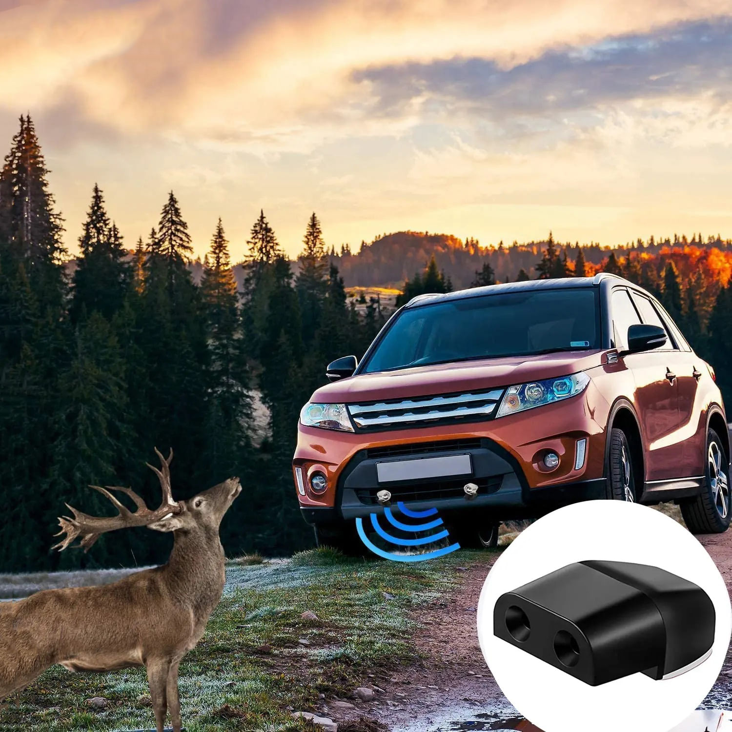 Avertizor sonor animale BYNOVIS®, activat de vant, accesoriu auto, ultrasunet, indeparteaza animale salbatice - 4 | YEO