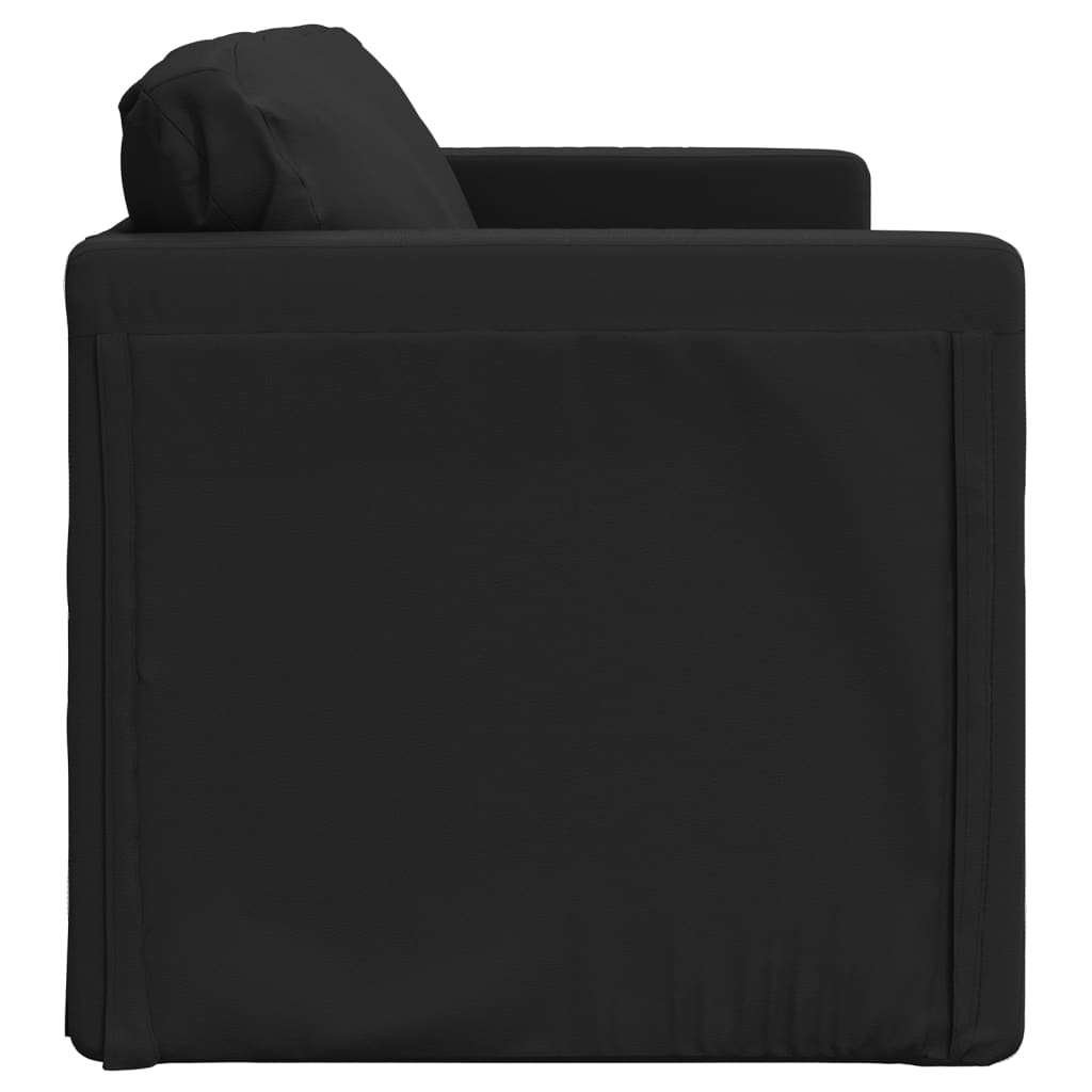 Canapea extensibila 2 in 1, negru, 112x174x55cm piele ecologica — imaginea 6