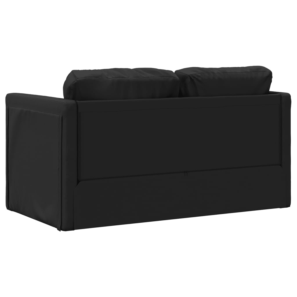 Canapea extensibila 2 in 1, negru, 112x174x55cm piele ecologica — imaginea 7