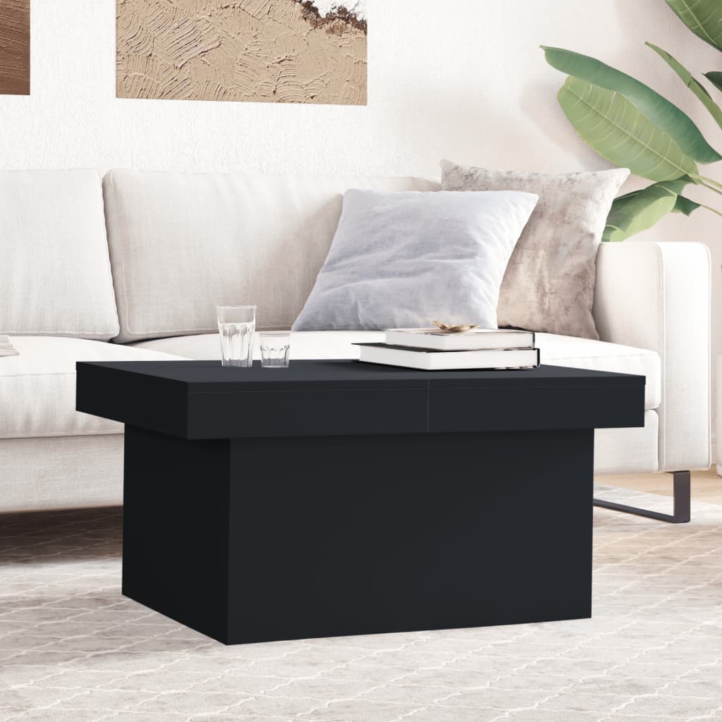 Masuta de cafea, negru, 100x55x40 cm, lemn compozit — imaginea 2