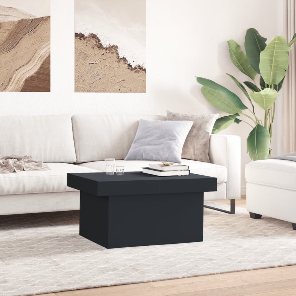 Masuta de cafea, negru, 100x55x40 cm, lemn compozit — imaginea 3