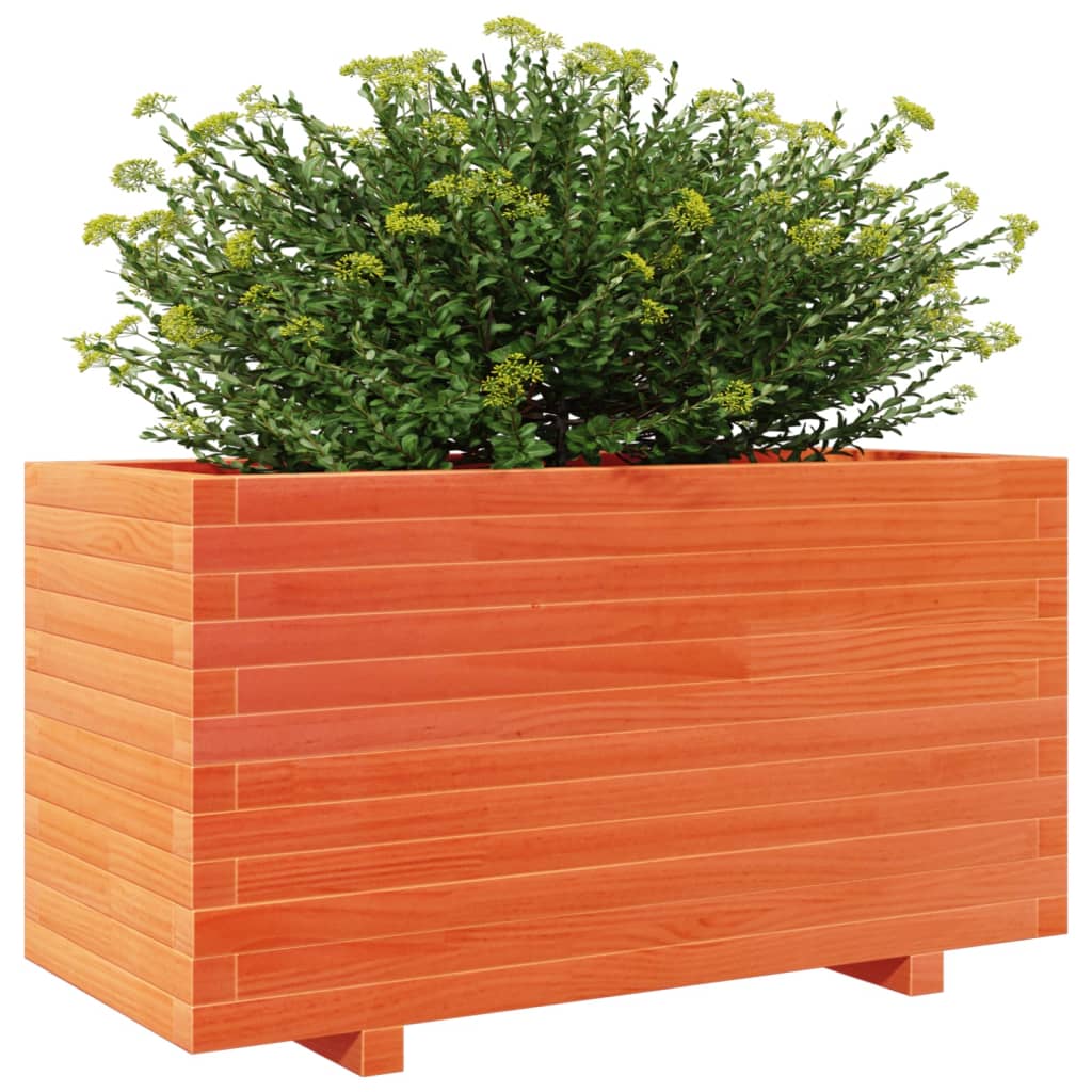 Jardiniera gradina, maro ceruit, 90x40x49,5 cm, lemn masiv pin — imaginea 4
