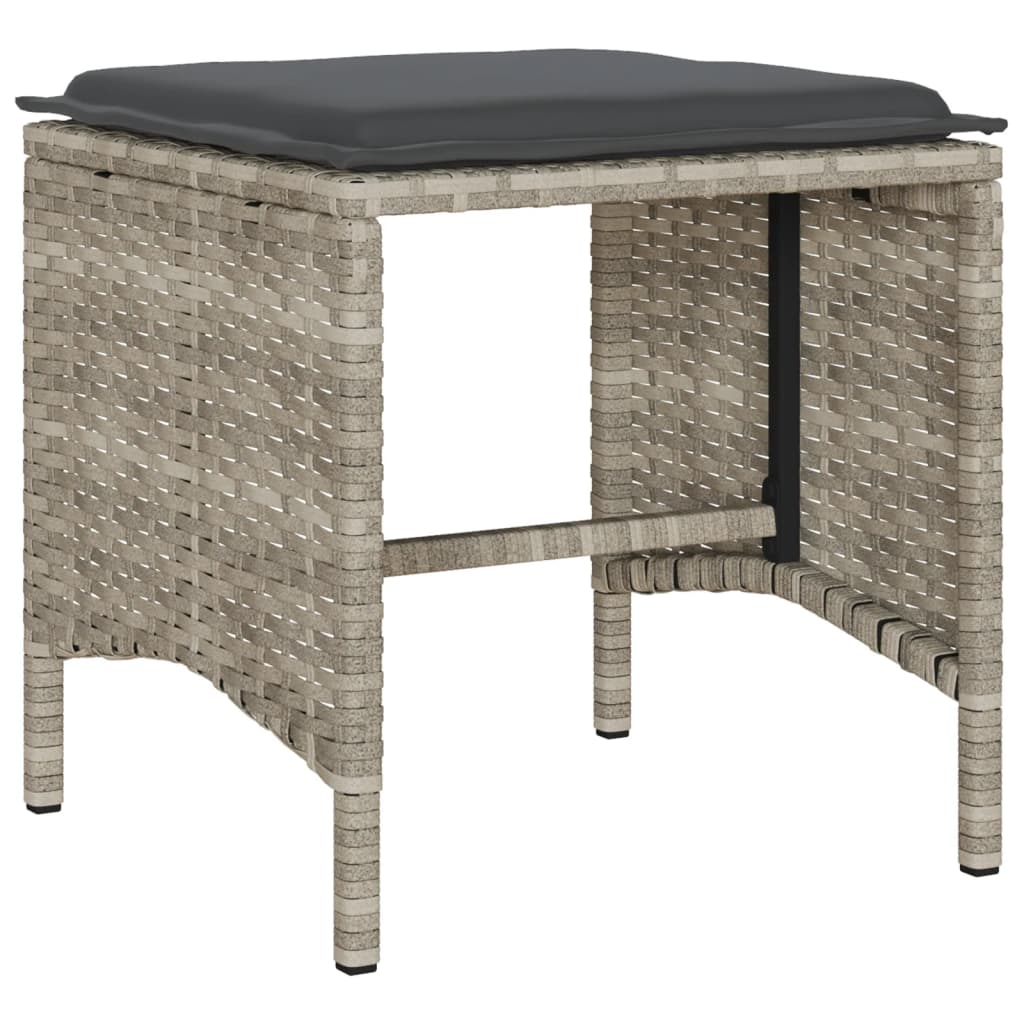 Set canapele de gradina cu perne, 6 piese gri deschis poliratan — imaginea 5