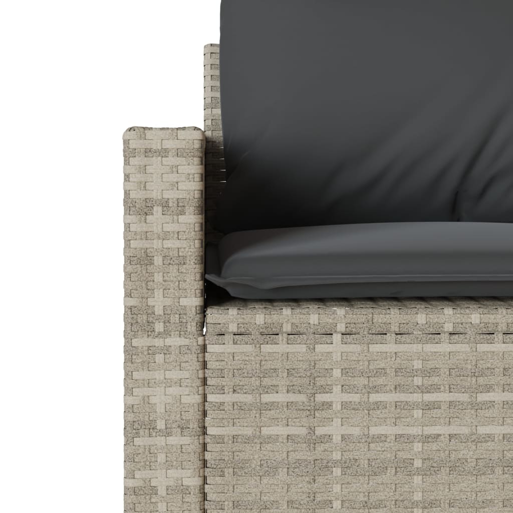 Set canapele de gradina cu perne, 6 piese gri deschis poliratan — imaginea 7