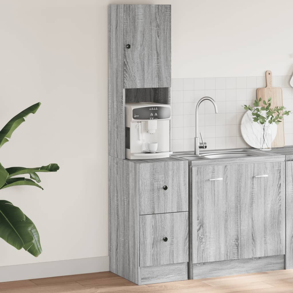 Dulap de bucatarie, gri sonoma, 35x50x180 cm lemn prelucrat — imaginea 2