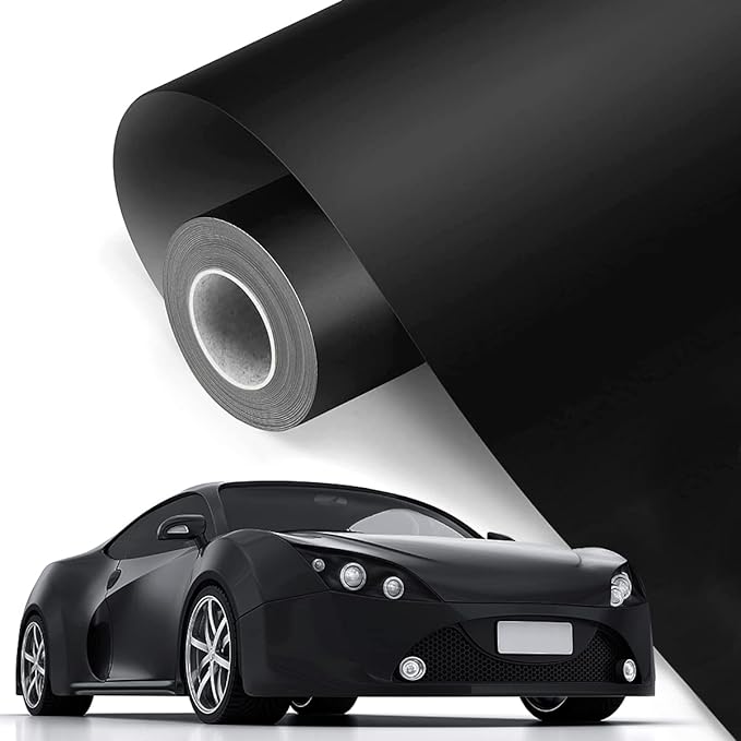 Folie auto pentru colantare integrala, Termoplastica, cu tehnologie "BUBBLE FREE", culoare Negru, Mat, 3,0m x 1,52m