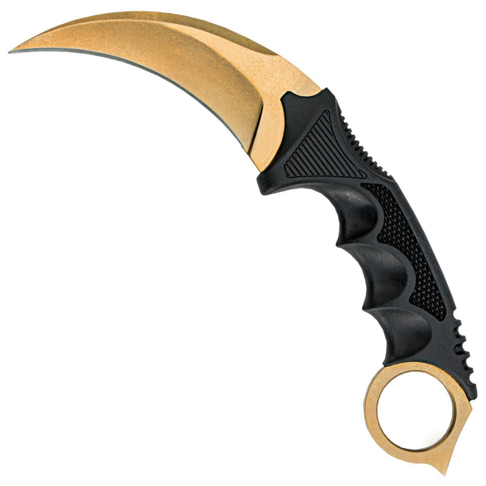 Cutit Karambit de antrenament, IdeallStore®, auriu, 18.5 cm