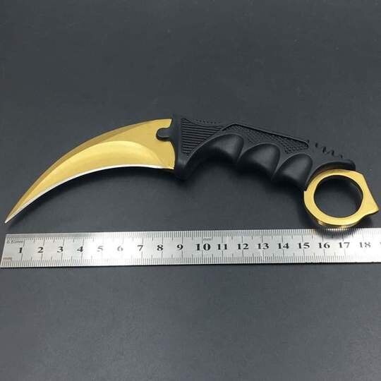 Cutit Karambit de antrenament, IdeallStore®, auriu, 18.5 cm - 1 | YEO
