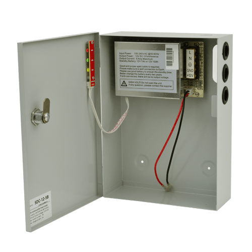 Sursa de alimentare 12V, 5A, back-up in cabinet metalic SDC-12-5B