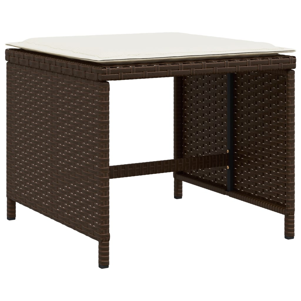 Set mobilier de gradina, 13 piese, maro, cu perne, poliratan — imaginea 6