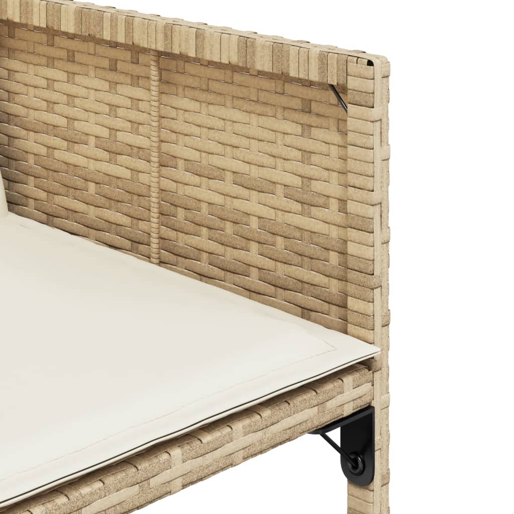 Set mobilier de gradina cu perne, 11 piese, bej, poliratan — imaginea 6