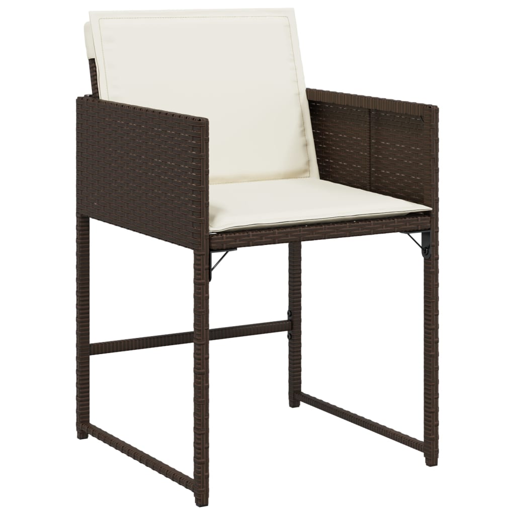Set mobilier de gradina cu perne, 15 piese, maro, poliratan — imaginea 5
