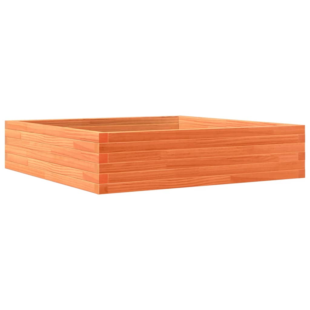 Jardiniera de gradina, maro ceruit, 100x100x23cm lemn masiv pin