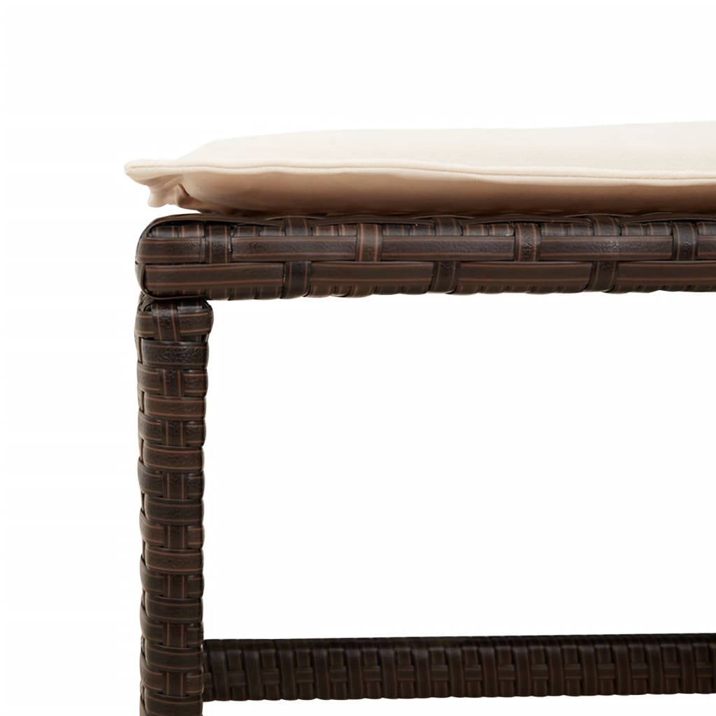 Set mobilier de gradina cu perne, 11 piese, maro, poliratan — imaginea 10