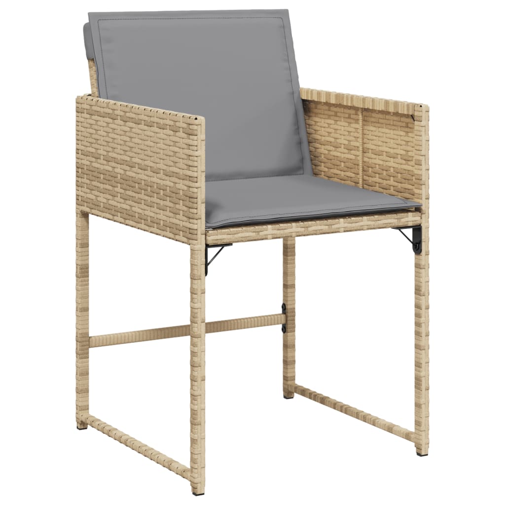 Set mobilier gradina cu perne, 15 piese, bej combinat poliratan — imaginea 4