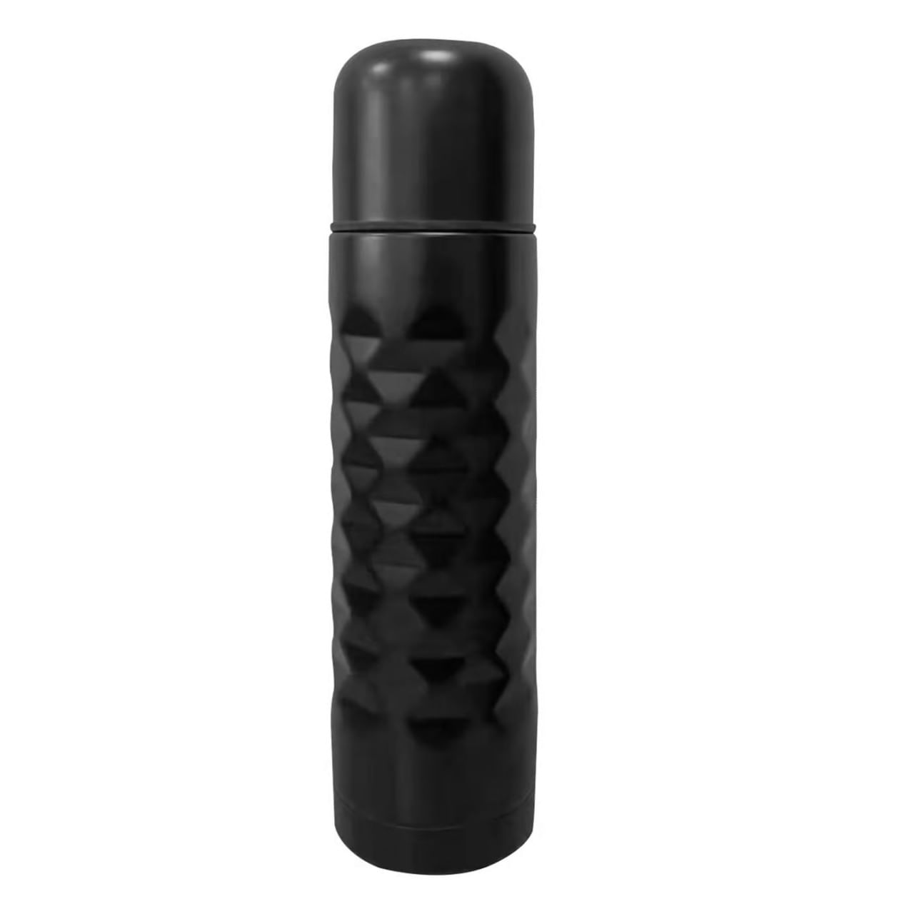 Termos inox AMBITION Tesoro, 600ml, design 3D, negru