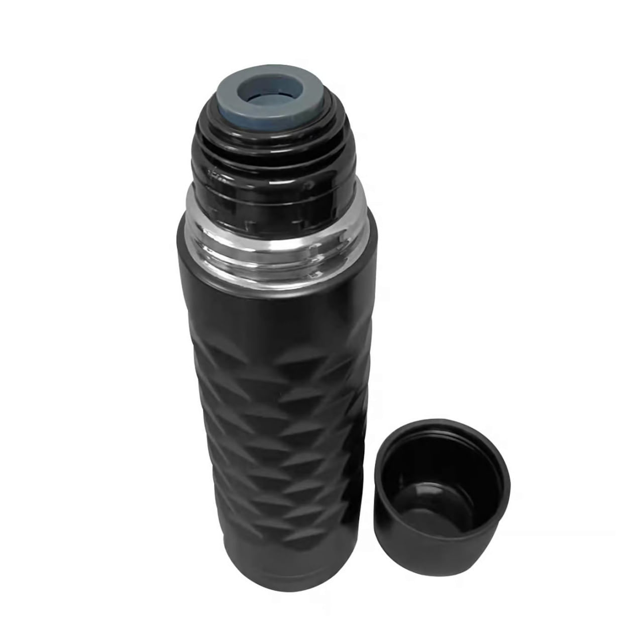 Termos inox AMBITION Tesoro, 600ml, design 3D, negru - 1 | YEO