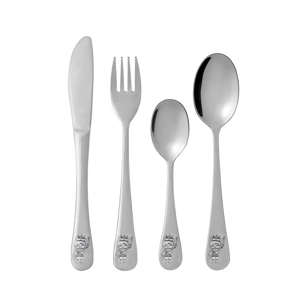 Set tacamuri copii AMBITION JUNIOR Vica, 4 piese, model Printisor pentru baieti, inox - 1 | YEO