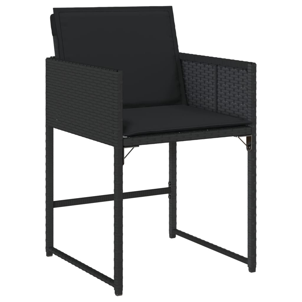 Set mobilier de gradina cu perne, 13 piese, negru, poliratan — imaginea 4
