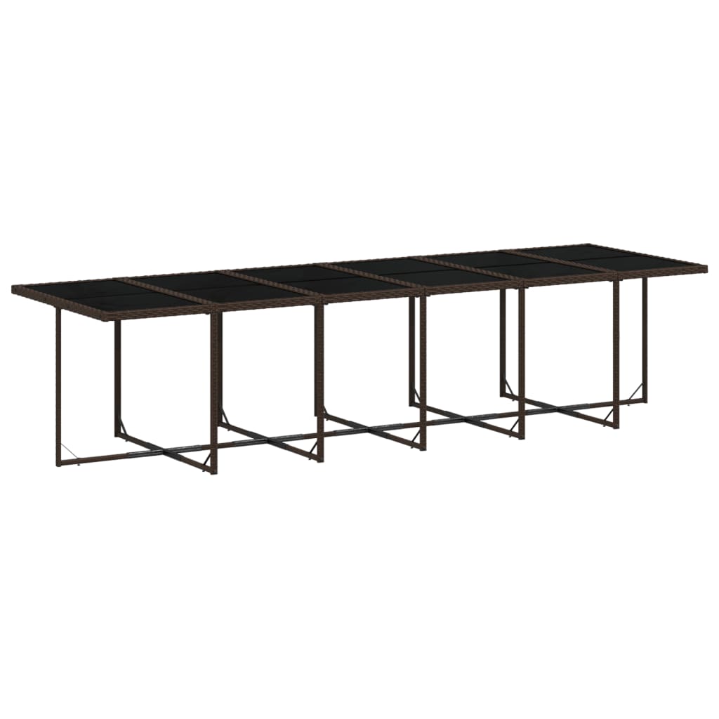 Set mobilier de gradina, 13 piese, maro, cu perne, poliratan — imaginea 4