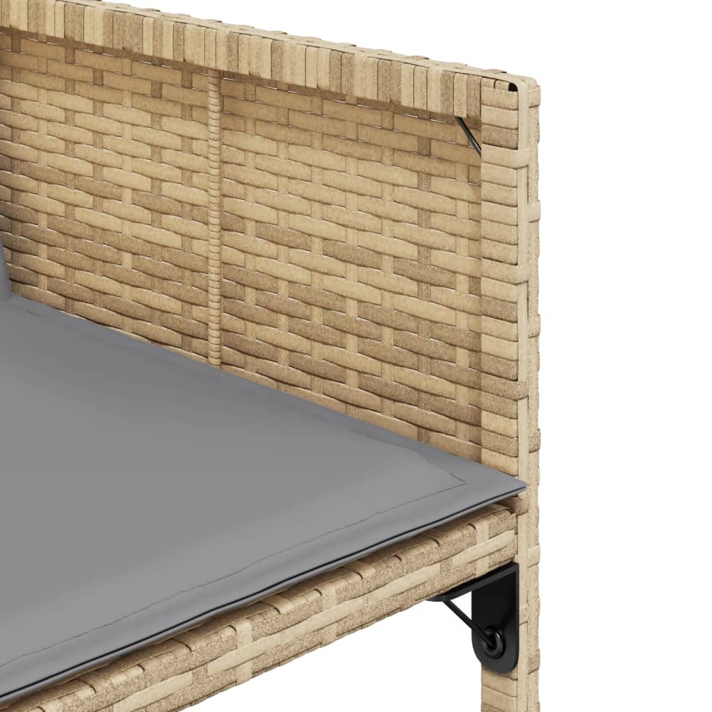 Set de masa pentru gradina, 9 piese, cu perne, bej, poliratan — imaginea 9