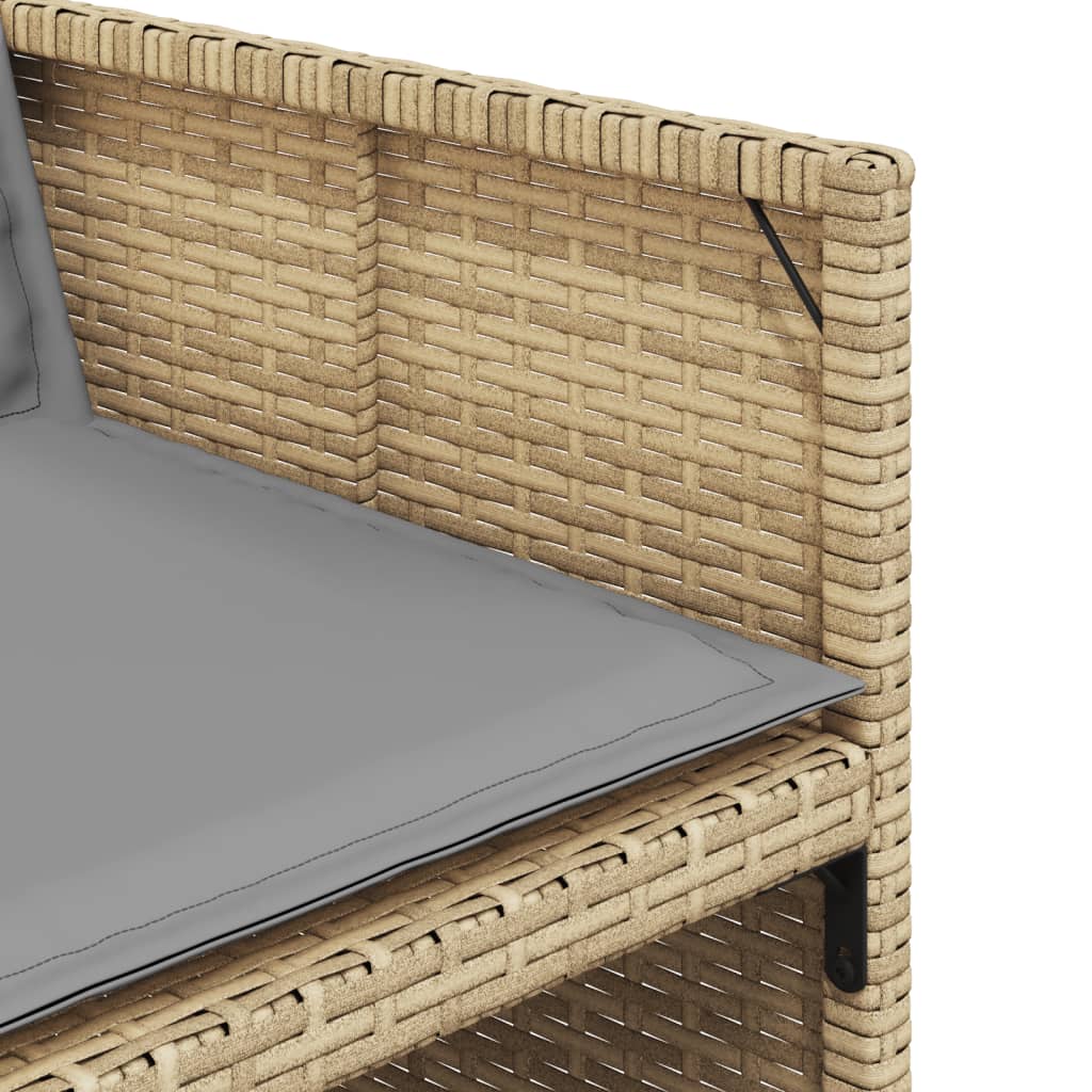 Set mobilier gradina cu perne, 17 piese bej combinat poliratan — imaginea 9