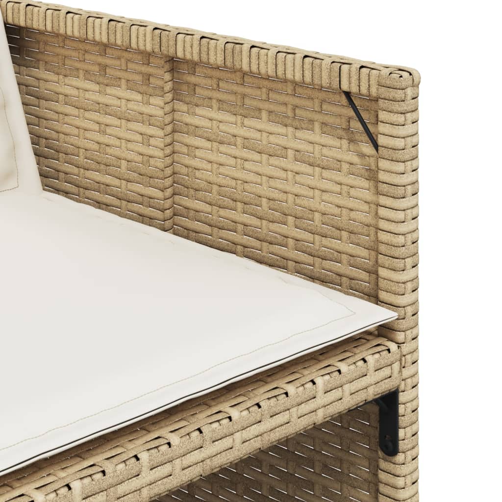 Set de masa pentru gradina, 9 piese, cu perne, bej, poliratan — imaginea 9