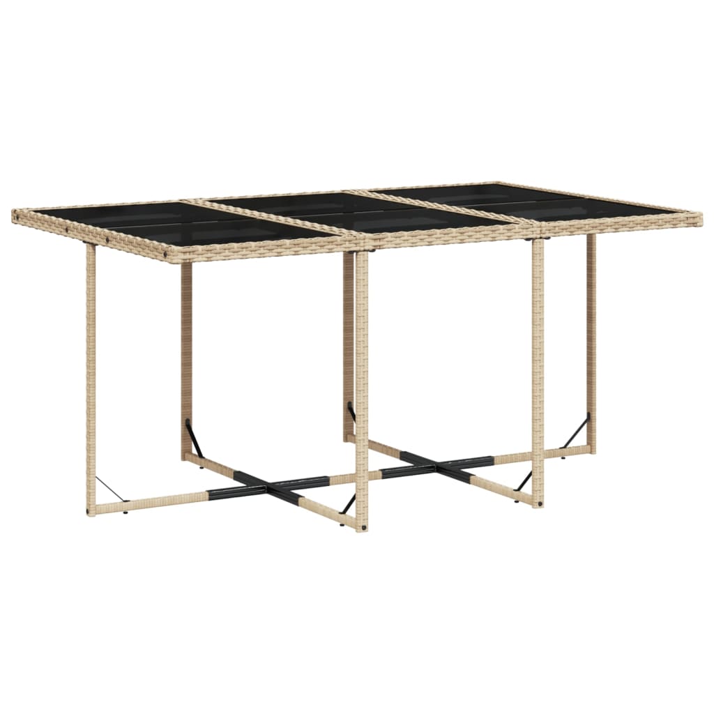 Set mobilier de gradina cu perne, 11 piese, bej, poliratan — imaginea 4