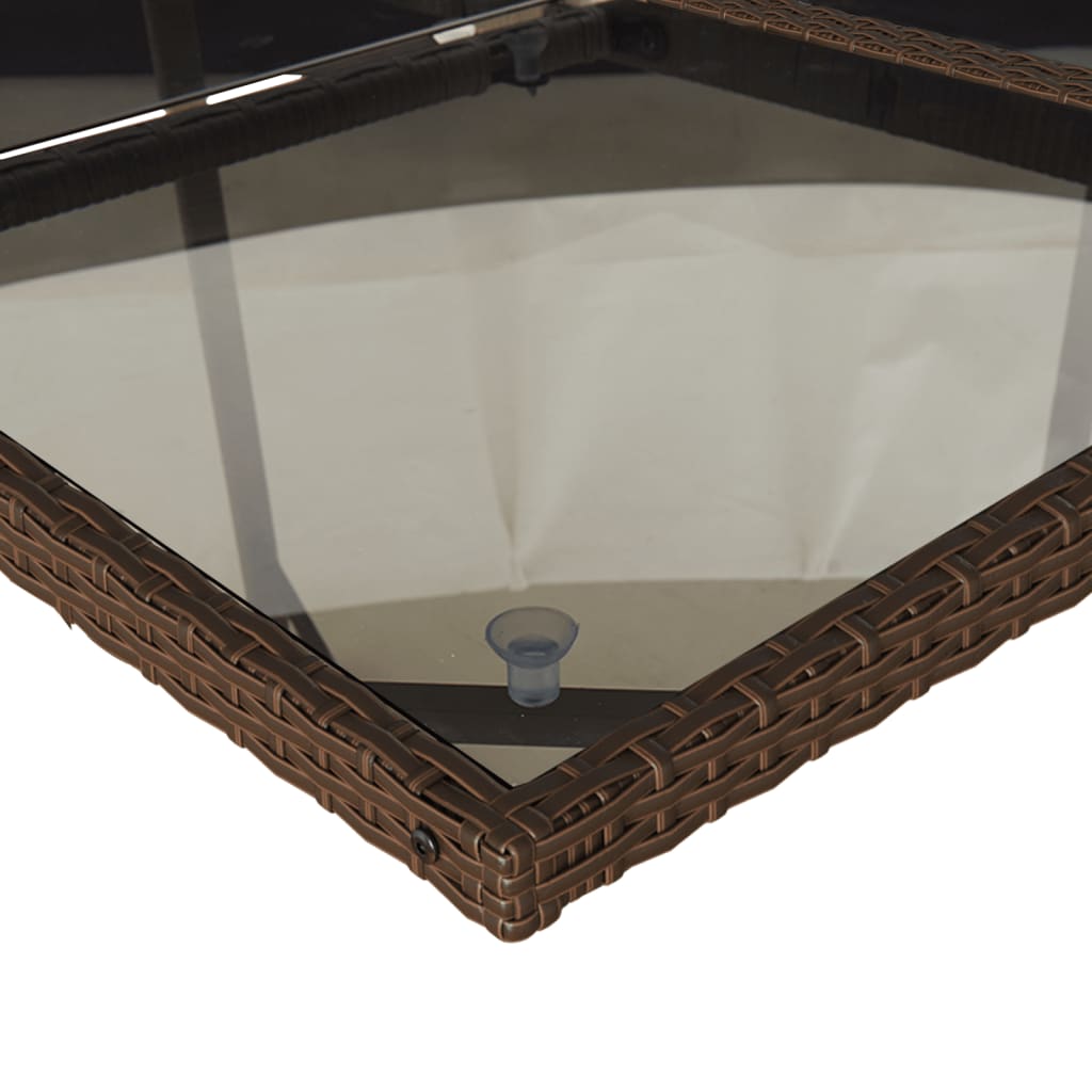 Set mobilier de gradina cu perne, 9 piese, maro, poliratan — imaginea 7