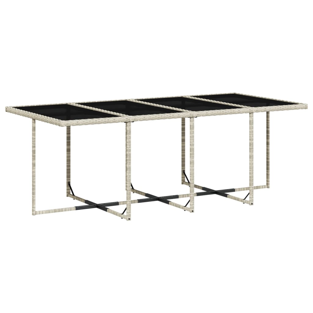 Set mobilier de gradina cu perne 13 piese gri deschis poliratan — imaginea 4