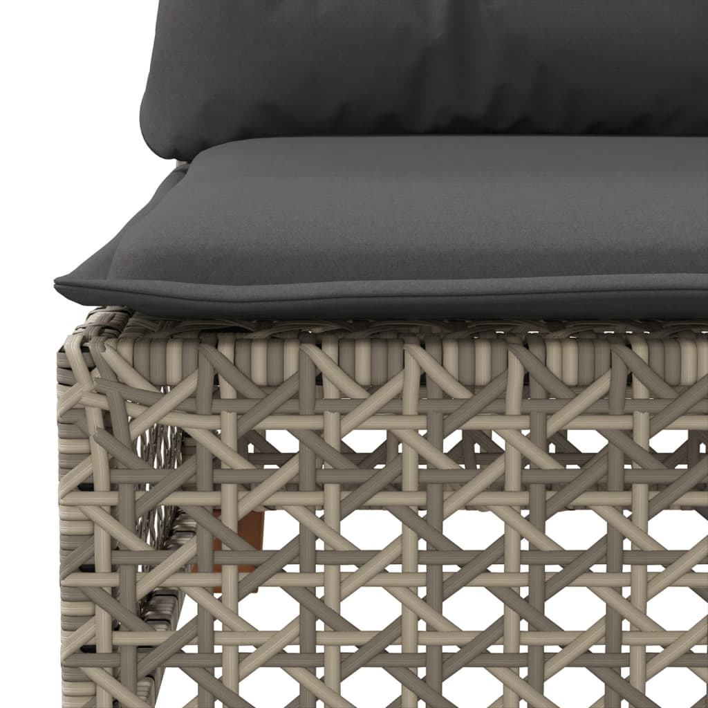 Set mobilier gradina cu perne, 6 piese, gri, poliratan — imaginea 5