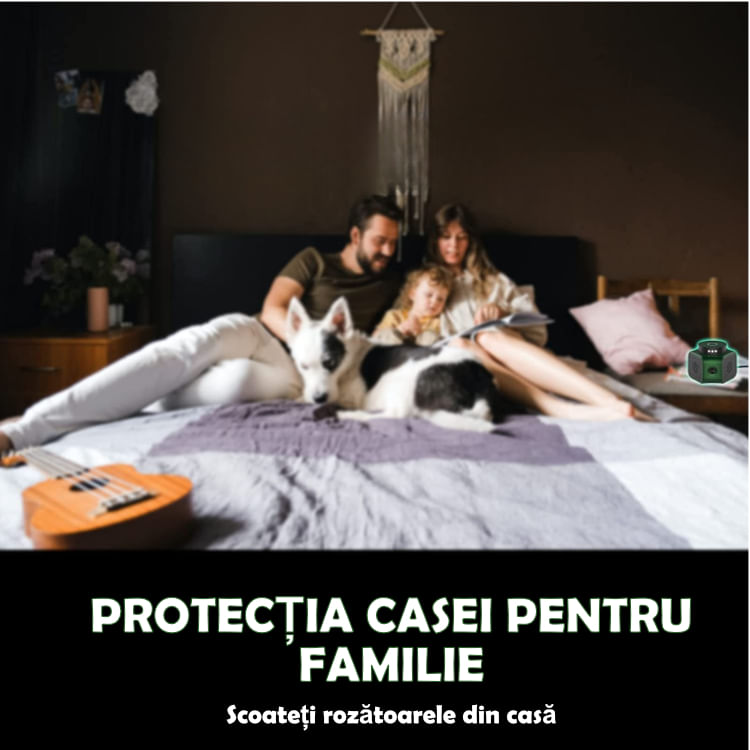 Dispozitiv cu ultrasunete anti-rozatoare, Nivazo, 4 moduri functionare, acoperire 360, lumina stroboscopica, 3 difuzoare, verde