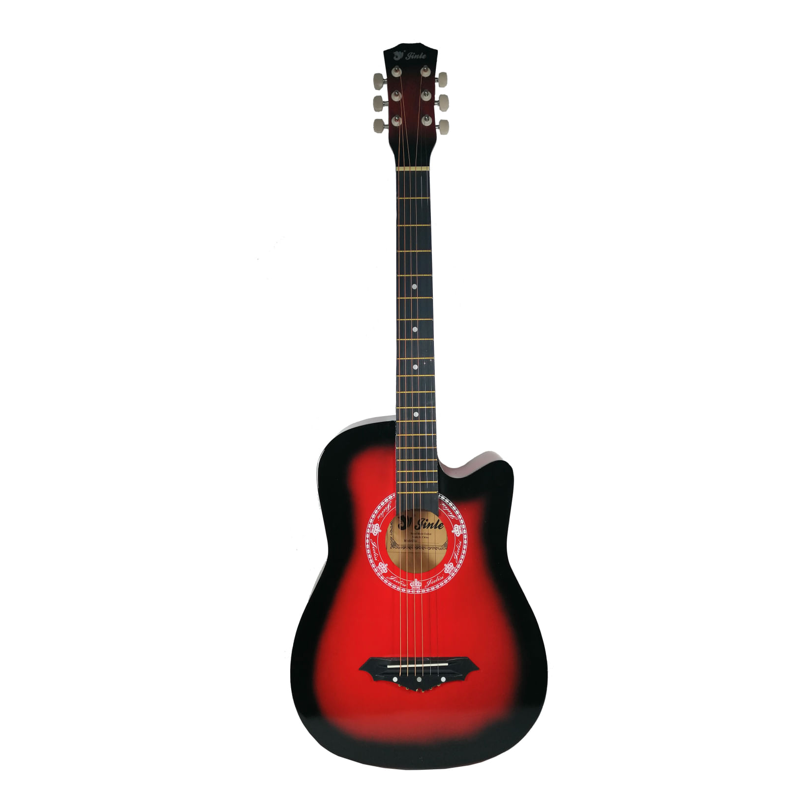 Chitara clasica din lemn IdeallStore®, Cutaway Country Red, set de corzi incluse, 95 cm, rosu - 1 | YEO