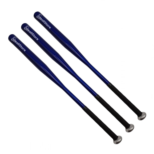 Set de trei bate de baseball IdeallStore®, Home Run, aluminiu, 80 cm, albastru
