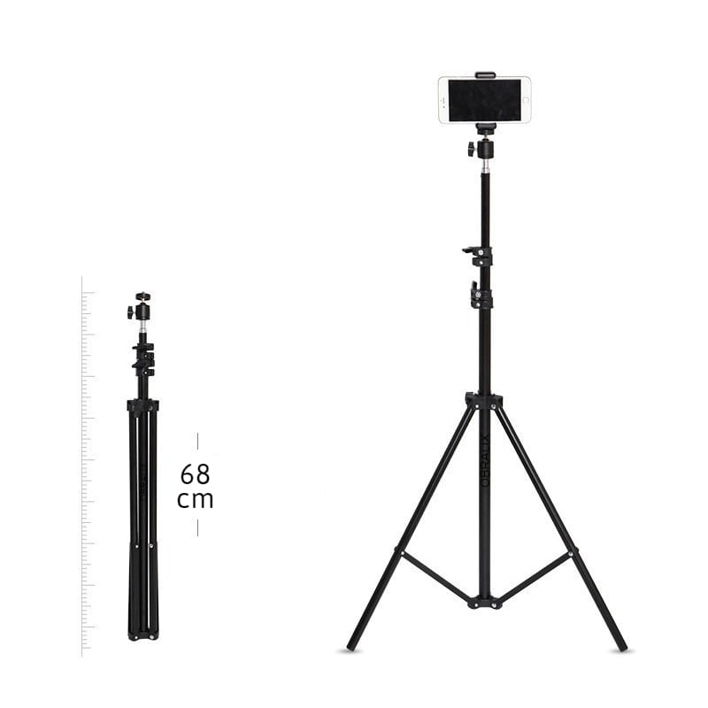 Trepied Telescopic, Pentru Telefon/Camera Foto, Telecomanda Bluetooth, Rotire 360°, H68-210cm, Husa, Aluminiu, OBRALIX® - 2 | YEO
