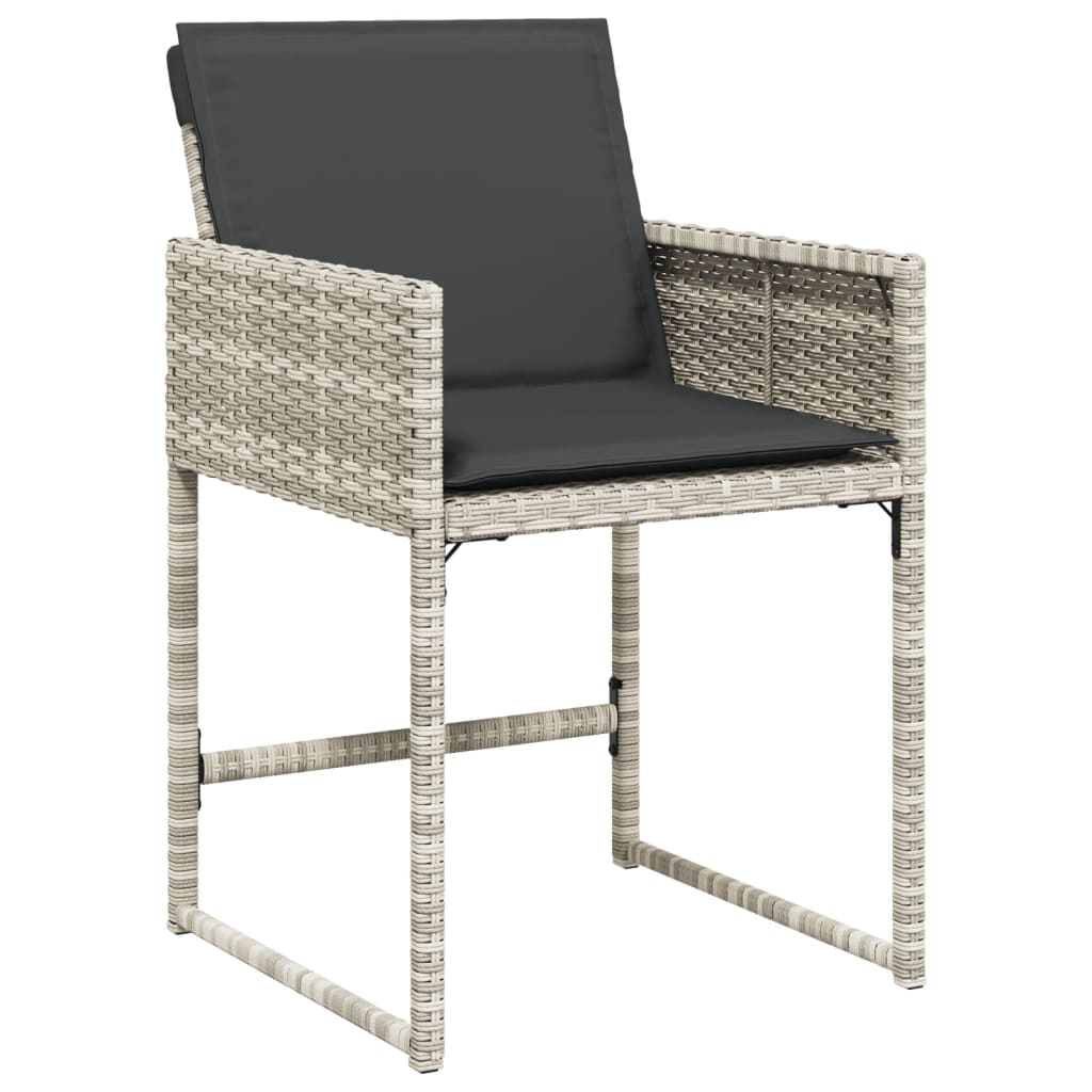 Set mobilier de gradina cu perne 17 piese gri deschis poliratan — imaginea 3