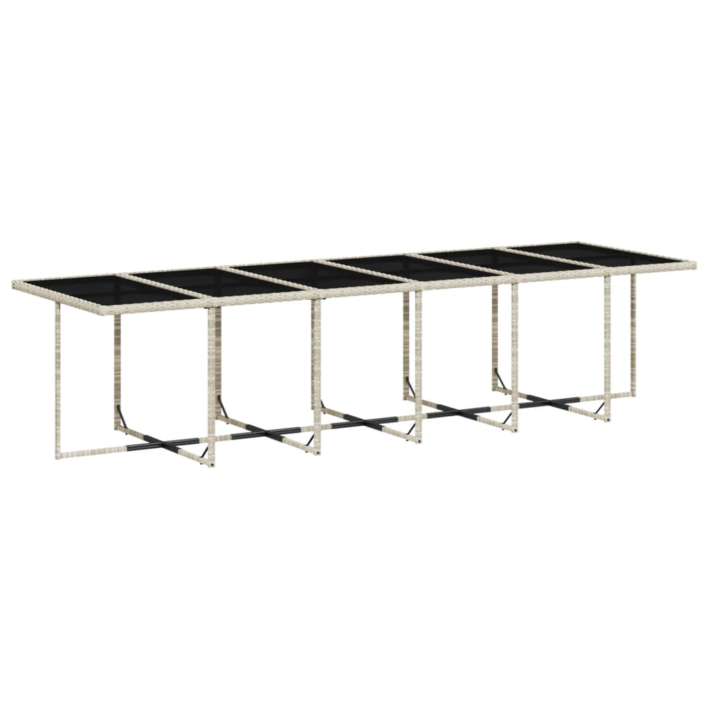 Set mobilier de gradina cu perne 17 piese gri deschis poliratan — imaginea 4