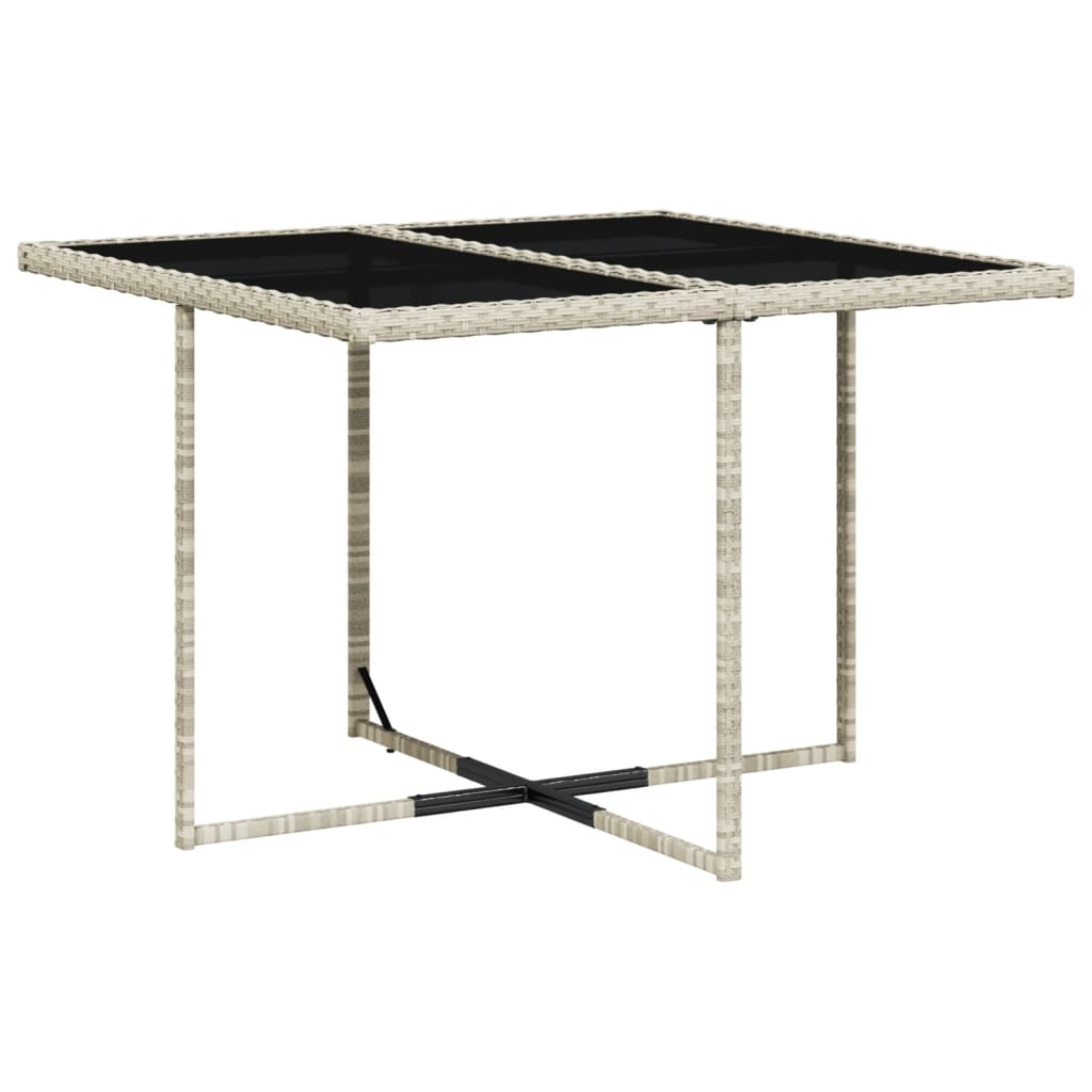 Set mobilier de gradina cu perne, 5 piese gri deschis poliratan — imaginea 4