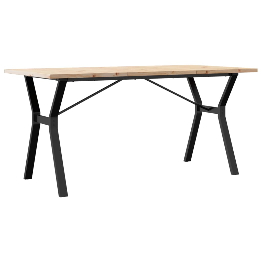 Masa bucatarie, cadru Y, 160x80x75,5 cm lemn masiv pin si fonta