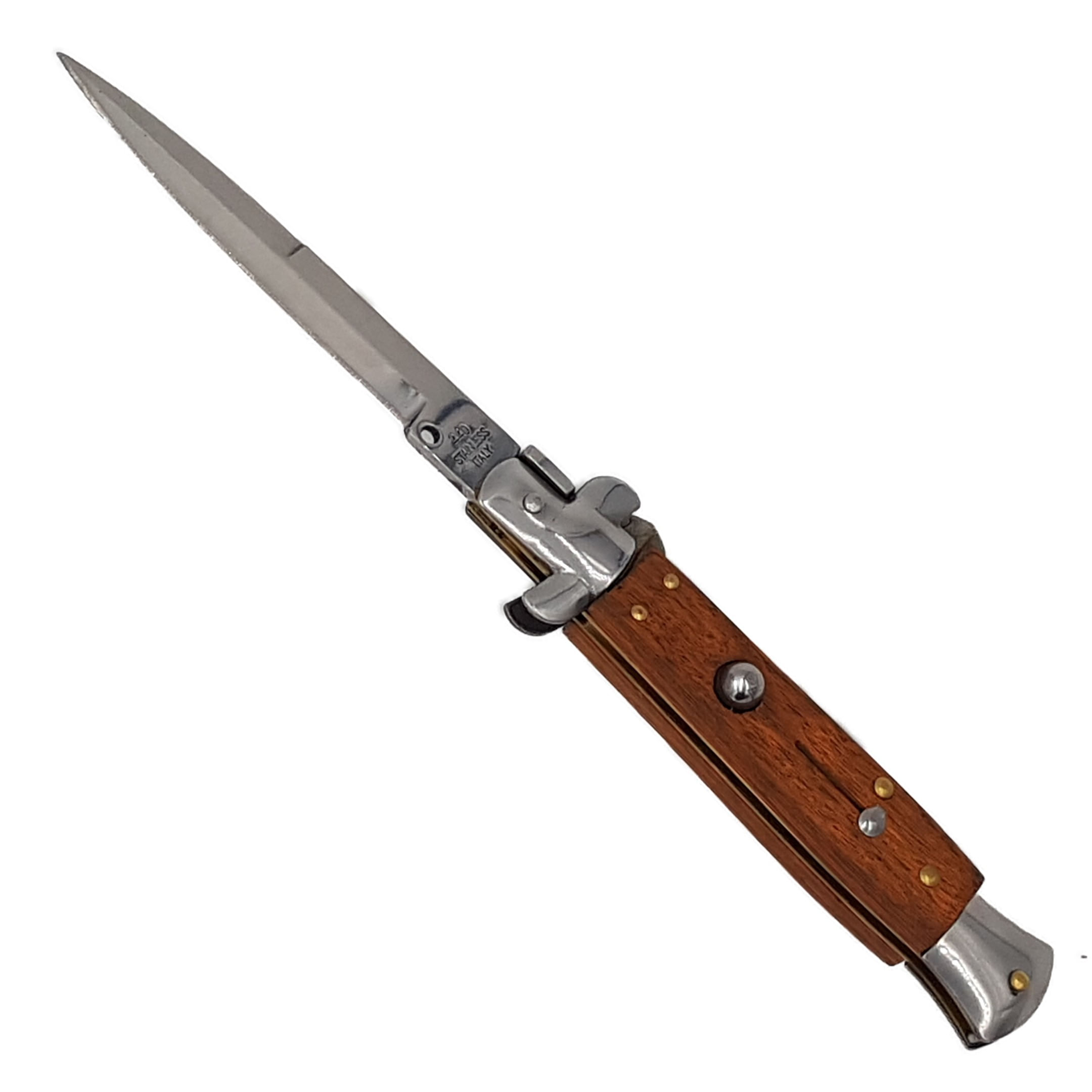 Cutit stilet, deschidere automata buton, pentru camping si vanatoare, 22 cm