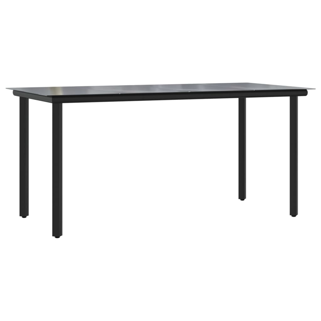 Set mobilier de gradina cu perne, 5 piese, negru, poliratan — imaginea 7