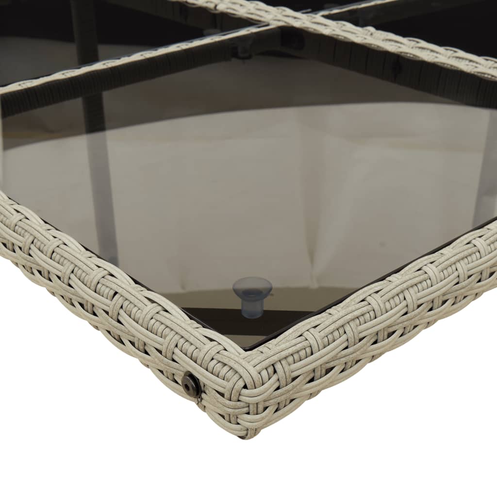 Set mobilier de gradina cu perne 11 piese gri deschis poliratan — imaginea 6