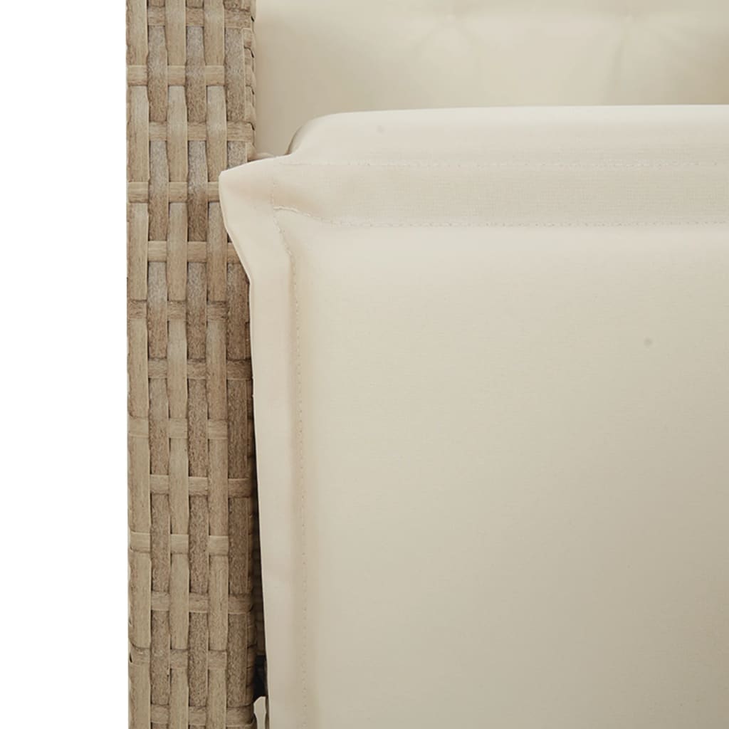 Set de masa pentru gradina, 9 piese, cu perne, bej, poliratan — imaginea 7